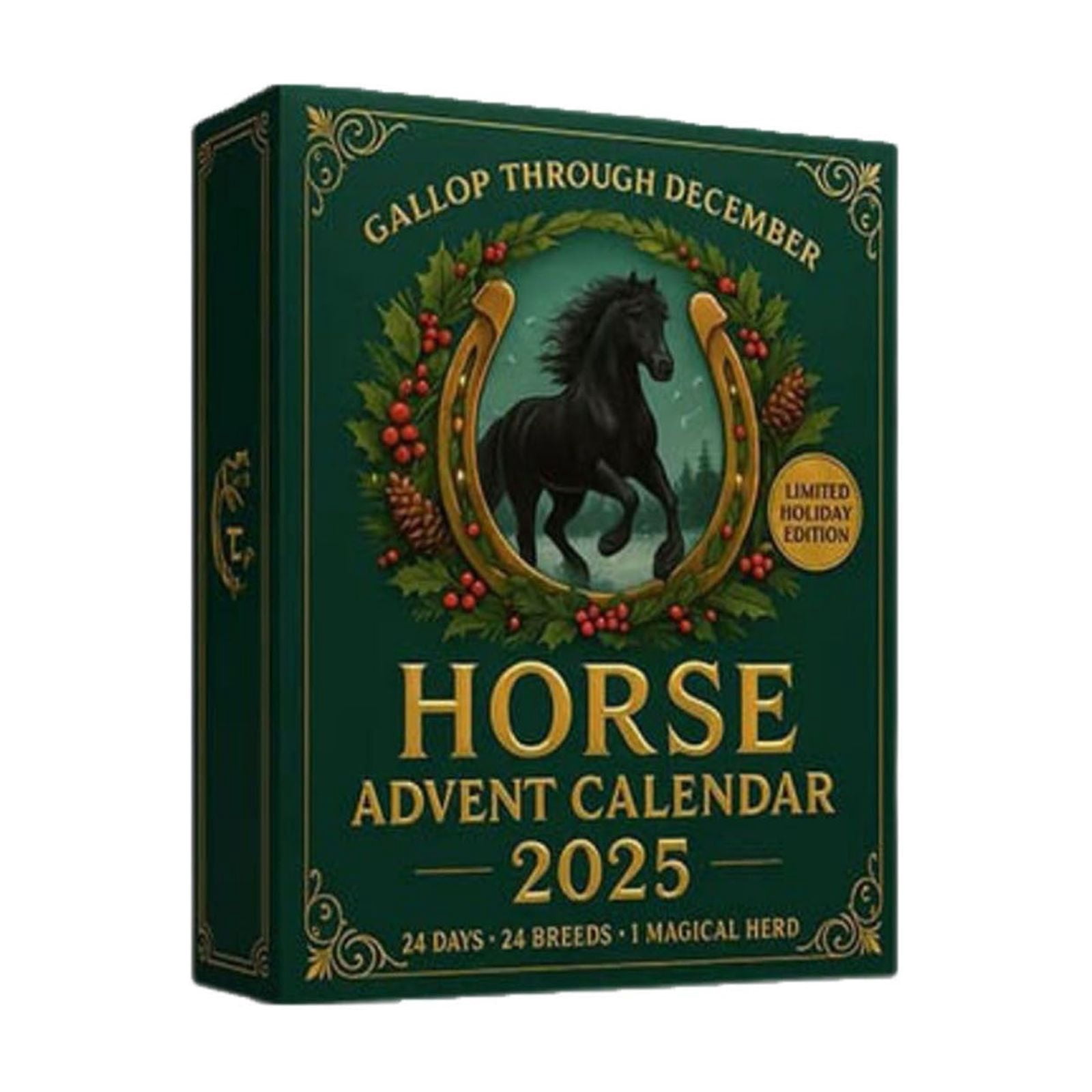JilgTeok 3 Packs Horse Lovers Advent Calendar 2025 with 24 Breed Ornaments, Festive Countdown Decor for Christmas Tree, Unique Holiday Gift for Equestrian Enthusiasts