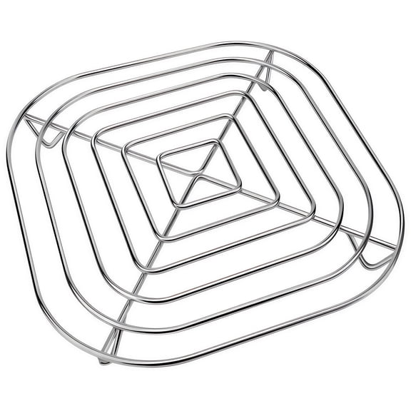 Carbon Steel Rack for Ninja Crispi Air Fryer, 2.5 Qt & 4 Qt Glass Container Compatible, 360° Heat Circulation Grill Rack with Silicone Feet, Dishwasher Safe, 7.9x7.9"