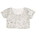 thumbnail image 2 of LYHao Girls Glitter Sequin Crop Top Short Sleeve Shirts For Stage Performance Dancing And Show Sizes 3-8 Years(Silver), 2 of 5
