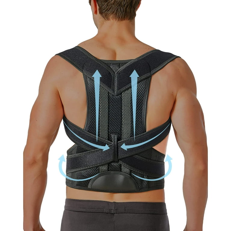 Posture Corrector Waist Back Support Belt for Men Women, Adjustable Upper  Shoulder Lumbar Straight Trainer Brace, Neck Spine Thoracic Relieve Pain
