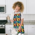 thumbnail image 4 of Colorful Dinosaurs Pop Art Square Pattern Kids Aprons for Girls and Boys,Adjustable Neck Strap Toddler Aprons for Kids Cooking Baking, 4 of 6