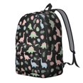 thumbnail image 2 of Dinosaur and Leaf Black Pattern Backpack for School, Cute School Bag with Adjustable Shoulder Straps and Padded Back, 15.7"x11.8"x5.5", 2 of 5