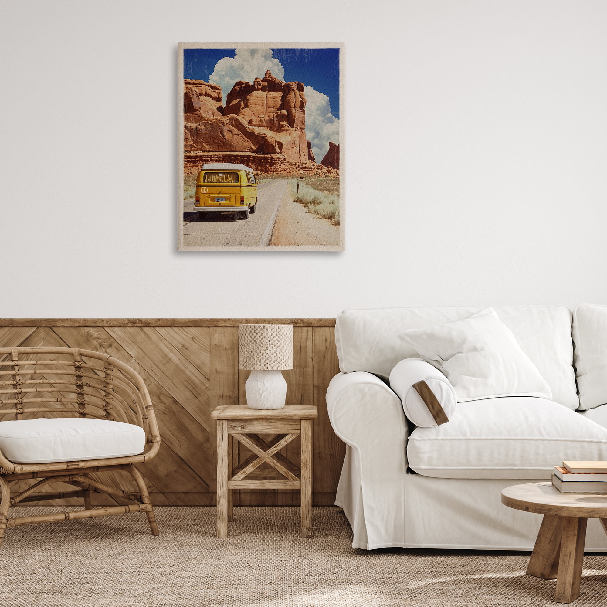 Retro Desert Adventure Canvas Wall Art, design by Old Red Truck