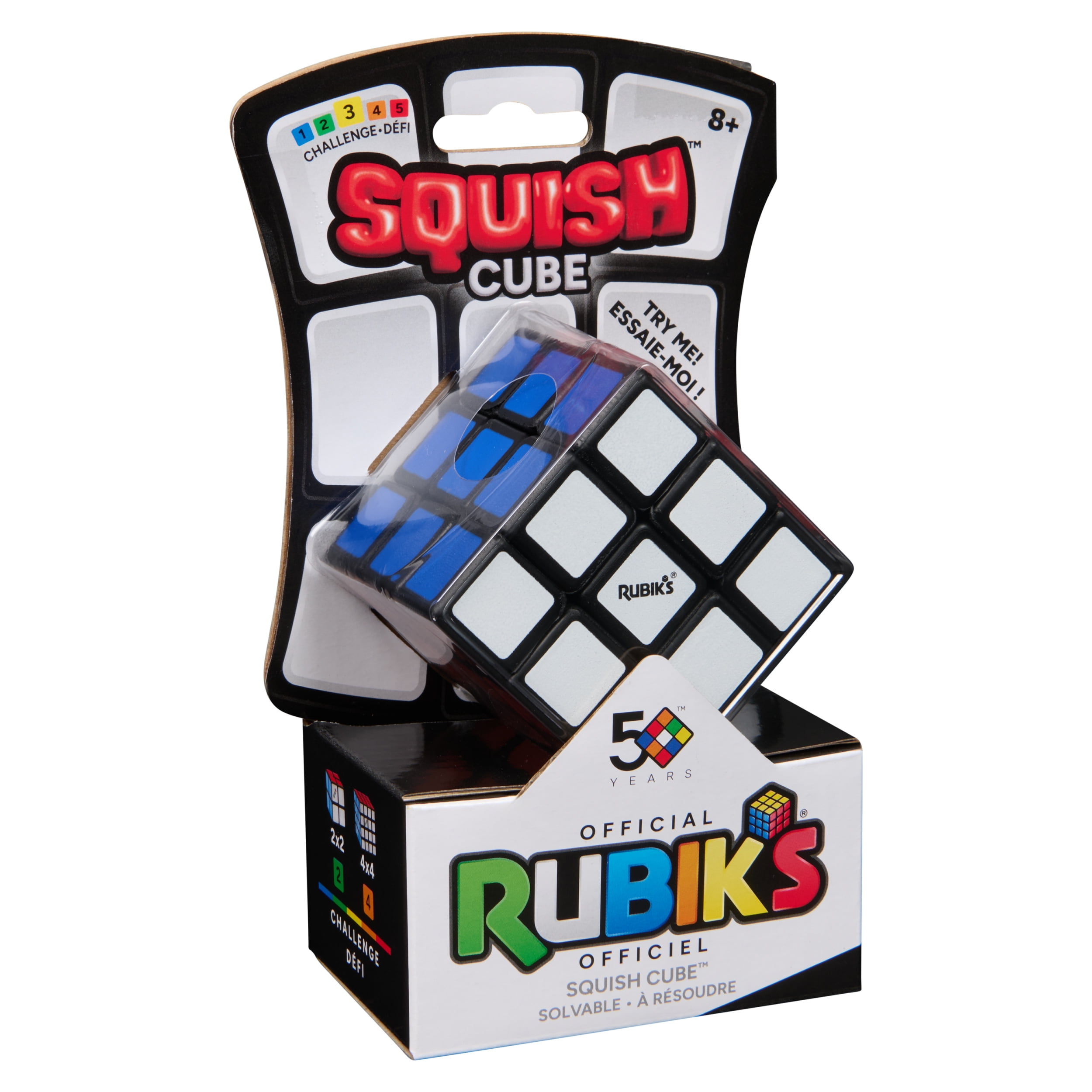 Rubik’s Cube, Squish Cube, Problem-Solving Challenging Brain Teaser Fidget Toy, Soft Sensory Toy, Stress Relief for Adults & Kids Ages 8+, Squish Cube