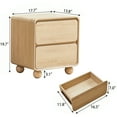 thumbnail image 6 of YOCWO Nightstand Set of 2 for Bedroom, Mid Century Bedside Table with Arc Edge and Round Leg, Wood Storage Chest of Drawer Organizer for Bedroom Living Room Hallway Closet, Natural, 6 of 8