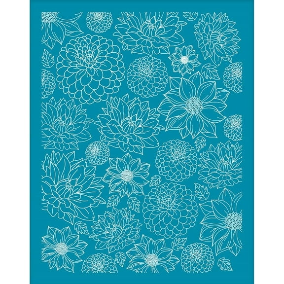 1pc Dahlias Clay Stencils Dahlias Flower Silk Screen for Polymer Clay Floral Silk Screen Stencils Mesh Transfer