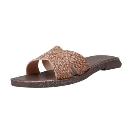 

ZHAGHMIN Womens Open Toe Slippers Women S Sandals Sequins Plus Slippers Toe Summer Open Flat Size Rhinestone Women S Slipper Slippers For Women With Arch Support Flip Flop Slippers For Women Summer