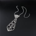 thumbnail image 6 of AYYUFE Necklace Necktie Shape Rhinestone Inlaid Tie Hollow Out Chain Necklace, 6 of 8
