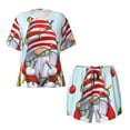 thumbnail image 2 of Yiaed Funny Christmas Gnome Print Short Sleeve Pajama Sets for Women Casual Crew Neck 2 Piece Lounge Sets Women's Short-Sleeved Pajama-Medium, 2 of 5