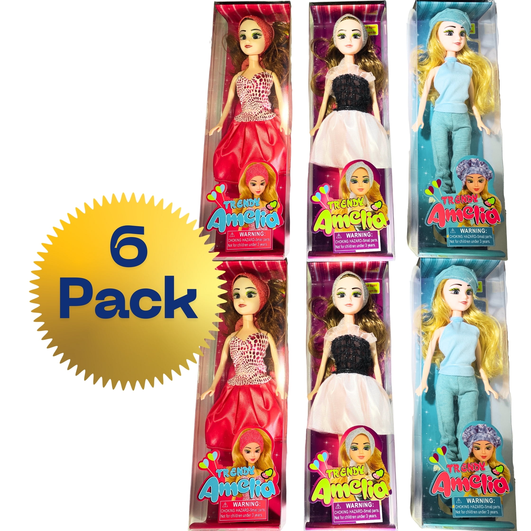 Cokos Amelia 12-Inch Fashion Doll Collection, 6 Dolls