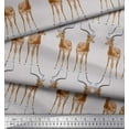 thumbnail image 3 of Soimoi Silk Fabric Deer Animal Decor Fabric Printed Yard 42 Inch Wide, 3 of 3