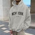 thumbnail image 2 of Zylarhe Mens Autumn And Winter Fashion Casual Text Printing Sports Long Sleeve Hooded Sweater Zip up Mens Hoodie, 2 of 5