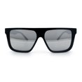 thumbnail image 5 of Kush Mens Color Mirror Flat Top Urban Fashion Horn Rim Sunglasses [Black - Silver Mirror], 5 of 8