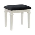 thumbnail image 2 of Linon Eakins 3-Piece Vanity Desk, Mirror and Bench Set, White Finish with Black Velvet Fabric, 2 of 24