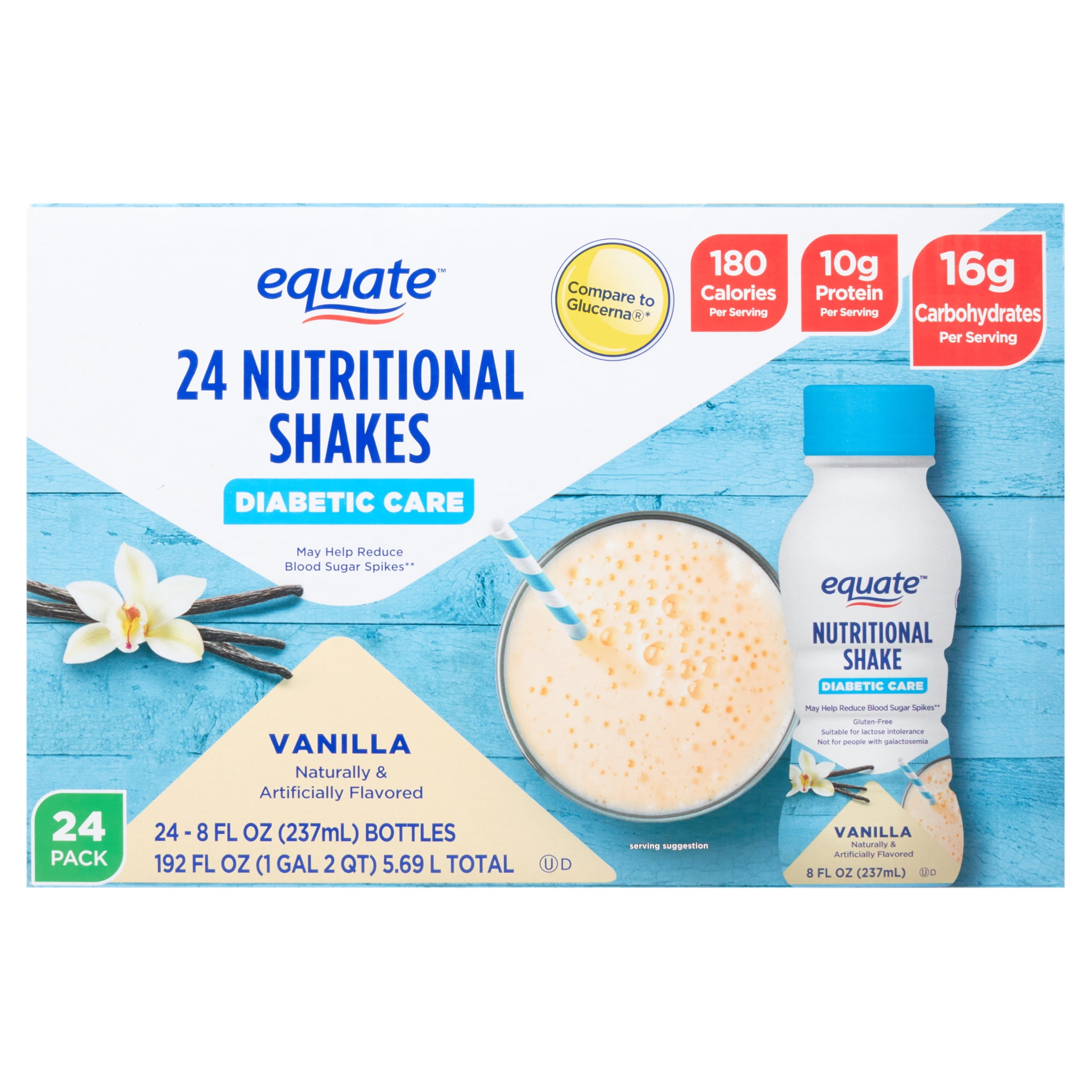Equate Diabetic Care Nutritional Shakes Vanilla 8 Fl Oz 24 Count equate-diabetic-care-nutritional-shakes-vanilla-8-fl-oz-24-count