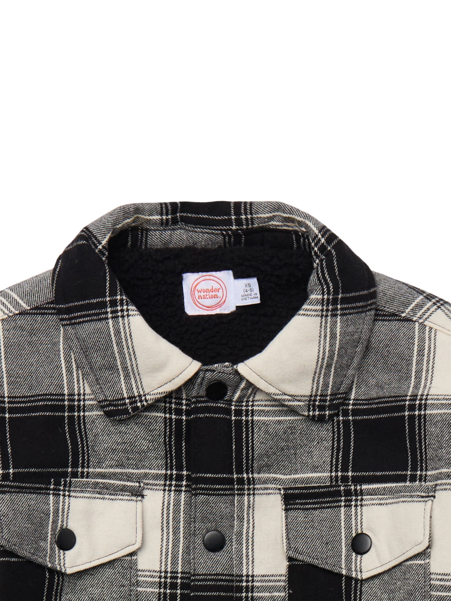 Wonder Nation Boys Shacket with Long Sleeves, Sizes 4-18 & Husky