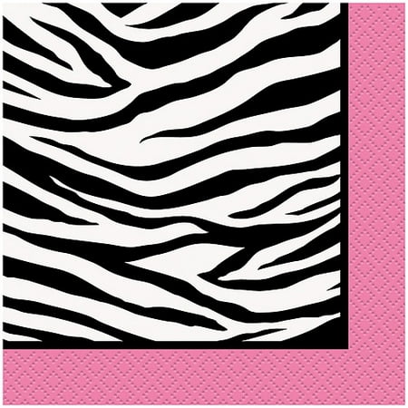 Zebra Print Beverage Napkins, 16ct