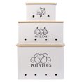 thumbnail image 1 of Juego de 3 latas de cocina para patatas, cebolla y ajo, color blanco, 1 of 6