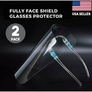 Safety Face Shield, Visor Protector, Transparent Reusable Glasses Unisex Men Women Mouth Cover Guard Pack Of 2