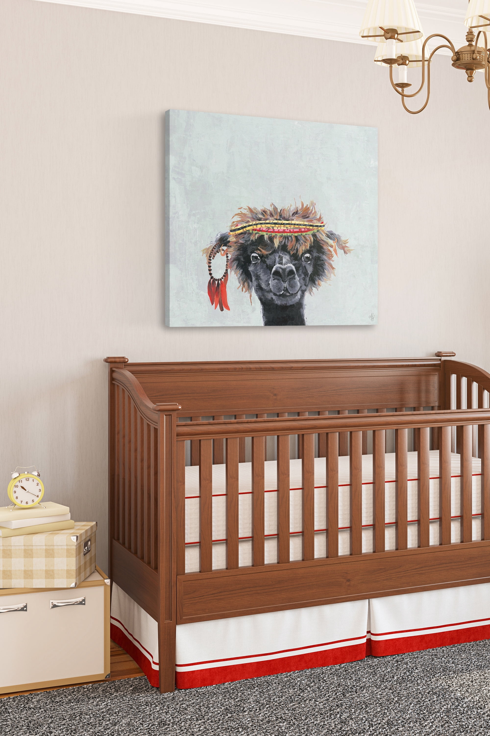 Marmont Hill Hippie Llama II Canvas Wall Art