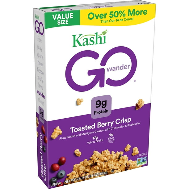 Kashi GO Breakfast Cereal, Vegan Protein, Fiber Cereal, Toasted Berry