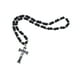 thumbnail image 3 of Colgante de cruz de rosario, regalo para hombre, collar de rosario con crucifijo y cuentas de oración. negro, 3 of 9