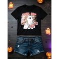 thumbnail image 2 of Women's T‑Shirt, Halloween Costume, Casual Funny Ghost Floral Print, Party Wear, 2 of 5