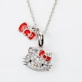 thumbnail image 6 of Cute Love Heart Hello Kitty Rhinestone Rings Necklace Sanrio Kitty Cat Clavicle Chain Pendant Accessories Women Fashion Jewelry ZJY, 6 of 7