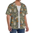 thumbnail image 4 of Cauagu Halloween Mummy Gnome Men's Short Sleeve Button Down Hawaiian Shirt for Men Bowling Shirts Casual Summer Beach Shirt,Small, 4 of 6