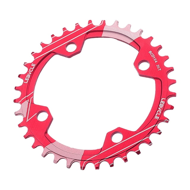 Narrow Wide Chainring, 104 BCD Single Round Bike Chainwheel, Chain Rings for Mountain Bike, Road Bike - 36T Red