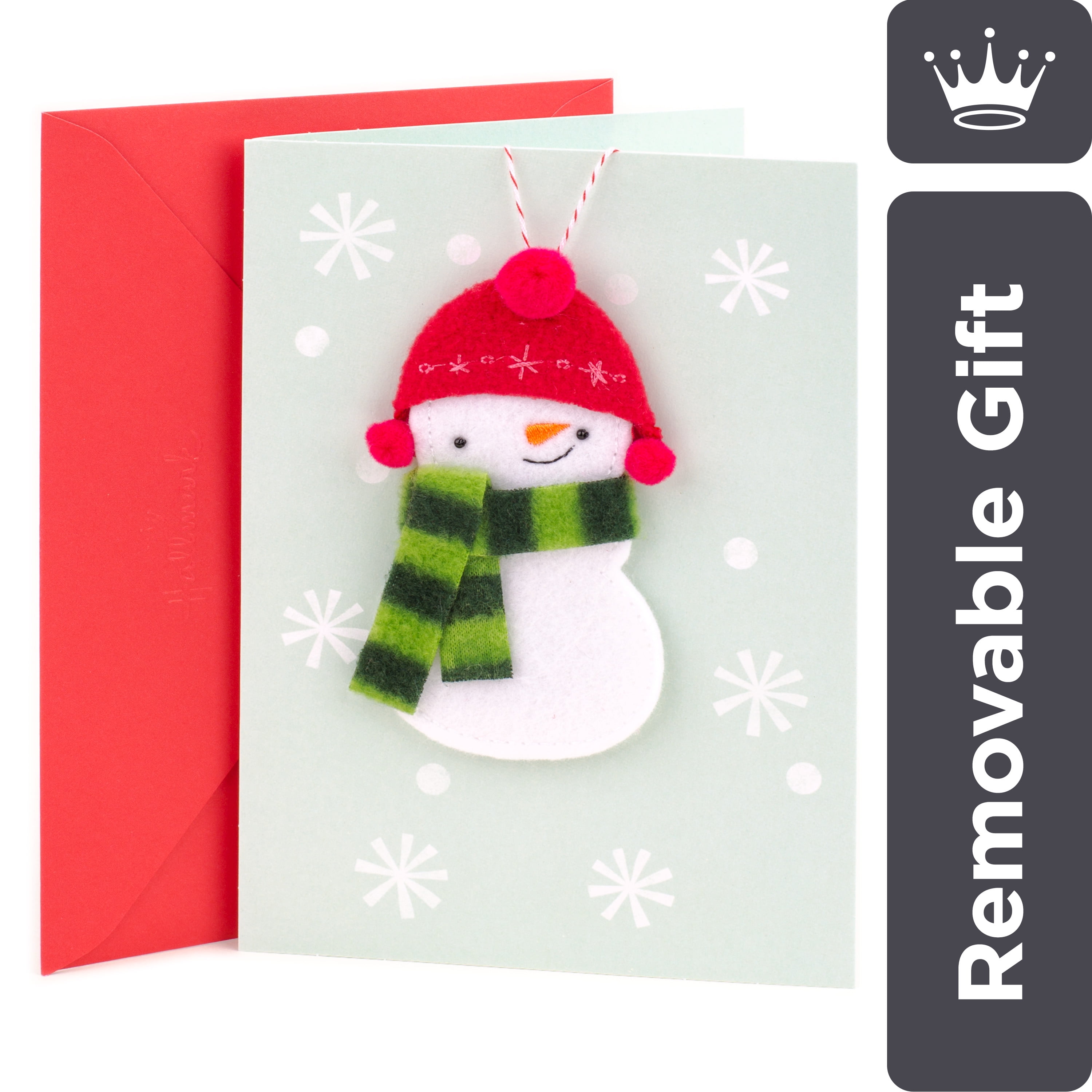 Happy Holidays Snowman with Die Cut Snowflakes 3-D Handmade Holiday Card