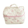 thumbnail image 3 of Bolsa de maquillaje, bolsa de aseo con asa, bolsa de cosméticos resistente, organizador de cosméticos de viaje portátil, bolsa organizadora de lavado rosa, 3 of 8
