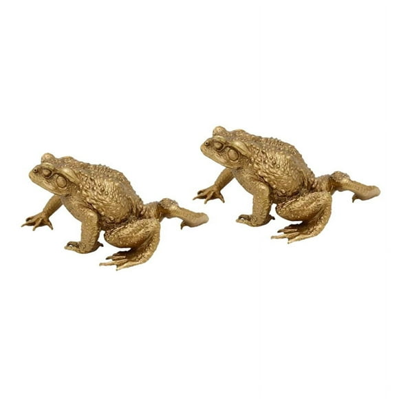 2Pcs Feng Shui Copper Pocket Money Frog Fortune Brass Toad Figurin Chinese Coin Metal Craft Home Decor Gift