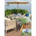 thumbnail image 4 of Outdoor Tablecloth with Umbrella Hole and Zipper, Spring Easter Rectangle Table Cloth 60x102 Inch Waterproof Tablecloth, Purple Floral Summer Botanical Ombre Picnic Table Cover for Patio Camping, 4 of 7