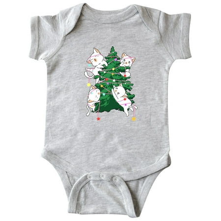 

Inktastic Kawaii Cats Christmas Tree Gift Baby Boy or Baby Girl Bodysuit