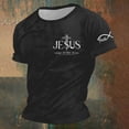 thumbnail image 2 of YANGXINX Men's Christian T-Shirts Stylish Faith Cross Bible Verse Graphic Short Sleeve Tees Casual Stretchy Classic Fit Inspirational Tops, 2 of 2
