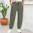 thumbnail image 2 of Pull on Pants for Women, Audhol Women's Linen Wide Leg Pants Casual Loose High Waist Beach Haren Pants Pockets Women's Pants Casual Camouflage L, 2 of 7