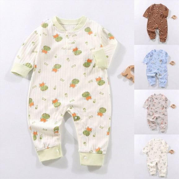 12-18 Months Newborn Baby Long Sleeved Bodysuits Newborn Clothes Underwear Pajamas Rompers And Home Clothes One-Piece Romper Newborn Pajamas