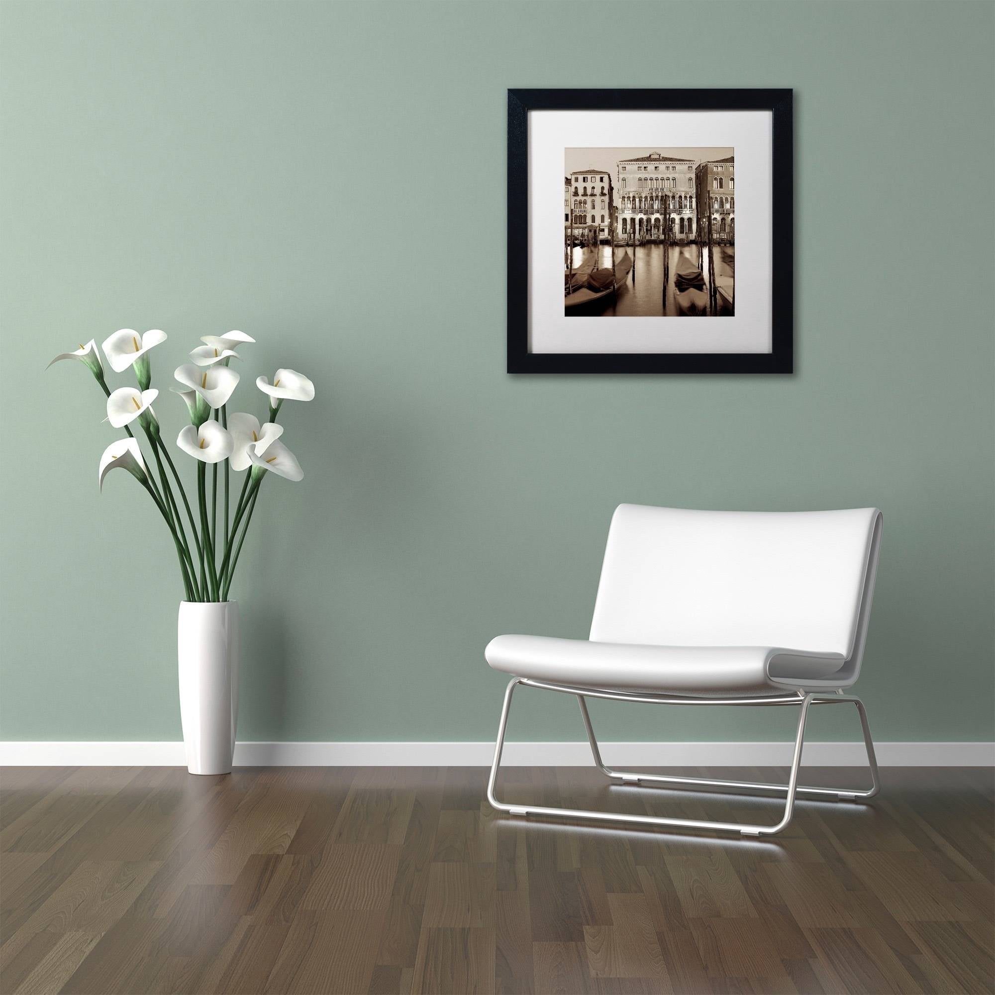 Trademark Fine Art "Venezia I" Canvas Art by Alan Blaustein, White Matte, Black Frame