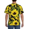 thumbnail image 3 of Bixox Men's Sunflowers In Vintage Printed Short Sleeve Skinny Athletic T-Shirt, 3 of 6