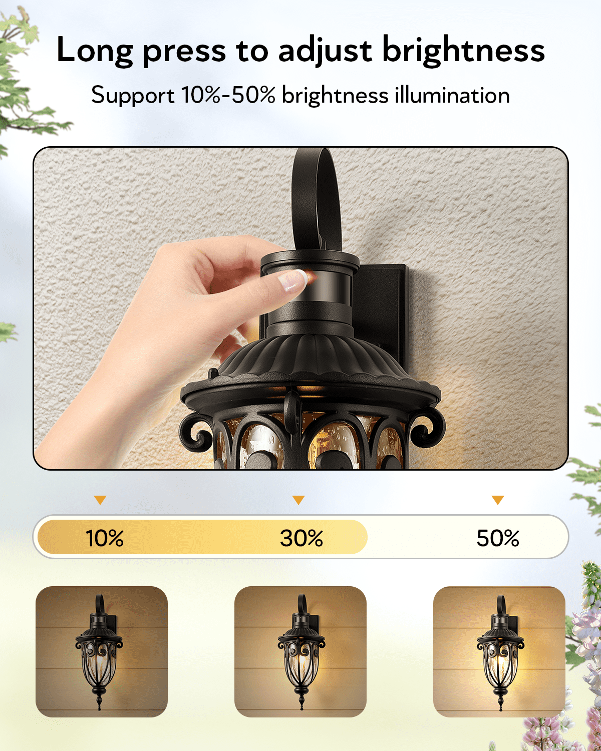 VIANIS Motion Sensor Outdoor Lights, Dusk to Dawn Outdoor Motion Sensor Light, 2 Pack Exterior Lighting Fixtures with Seed Glass,Black Outside Lights for House, Garage, Front Porch, Anti-Rust