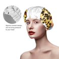 thumbnail image 2 of Kdxio Leopard Gnomes Print Shower Cap for Women,Elastic and Reusable,Double Waterproof Layers Bathing Hat, 2 of 6