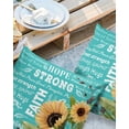thumbnail image 2 of Farm Watercolor Sunflowers and Inspirational Quotes Outdoor Pillow Covers Set of 2, Decorative Waterproof Throw Pillow Case, Turquoise Cotton Linen Soft Cozy Cushion Pillowcases, 2 of 6