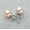 Pink, variant on 8Mm 925 Sterling Silver Round Natural Tahitian Shell Pearl Stud Post Earrings-Pink