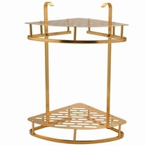 Gold Bathroom Shelf Shower Wall Mounted Corner Basket Shampoo Storage Wall Bathroom Shelf 2 Layer Corner Stand