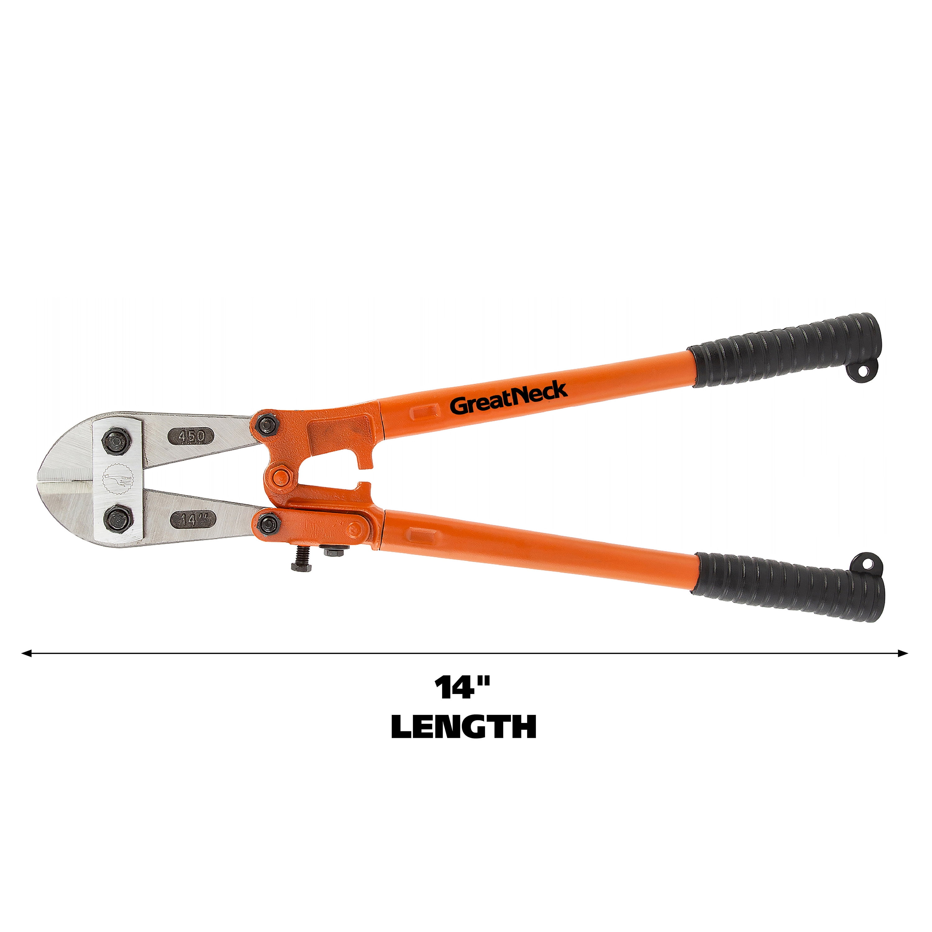 GreatNeck Steel Bolt Cutters, Orange, 14 inch