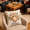 thumbnail image 5 of Vintage Pink Christmas Throw Pillow Cover, Decorative Holiday Cushion Case for Sofa Home Decor., 5 of 6