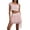 Pink, variant on Women’s 2 Piece Summer Outfits Sleeveless Ruffle Trim Crop Cami Tops + Mini Skirt Set Clubwear