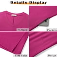 thumbnail image 6 of MOSHU V Neck Dresses for Women Side Split Short Sleeve Dresses Casual Summer Dress with Pockets, 6 of 10