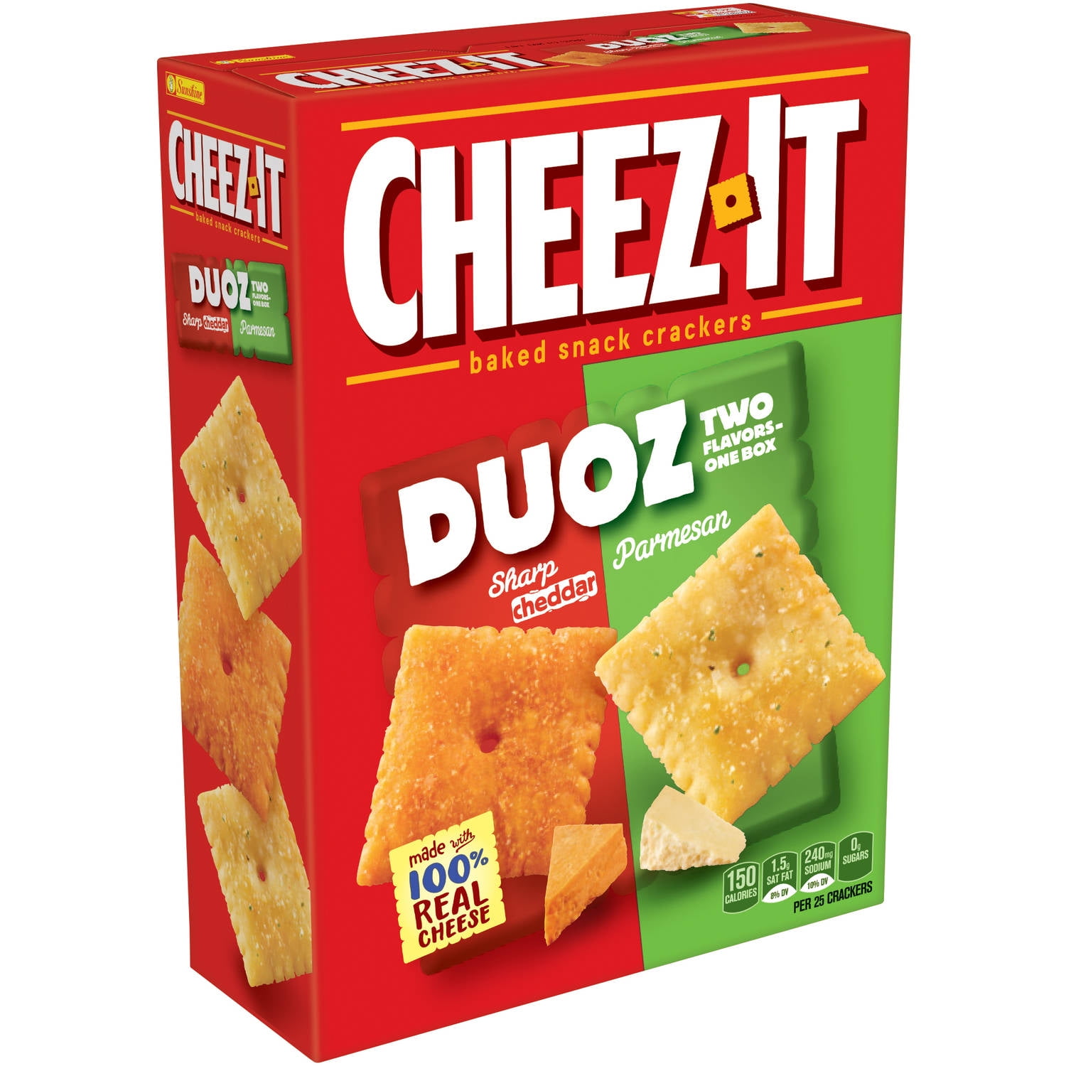 Cheez-It Duoz Sharp Cheddar Parmesan Baked Snack Crackers, 12.4 oz by Kellogg Company